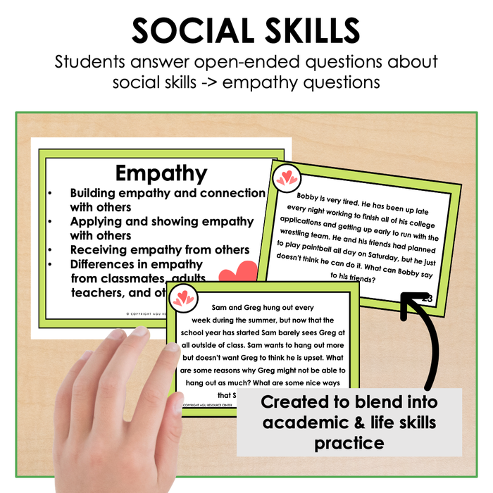 Empathy | Social Skills Activities | Scenario Task Cards