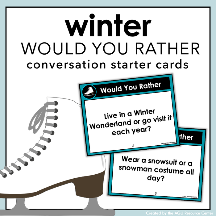 Winter Social Skill Activity | WOULD YOU RATHER | Conversation Starter Cards