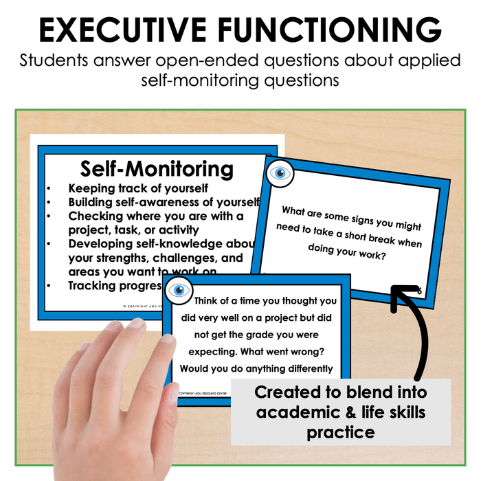 Self-Monitoring | Executive Functioning Skills Task Cards