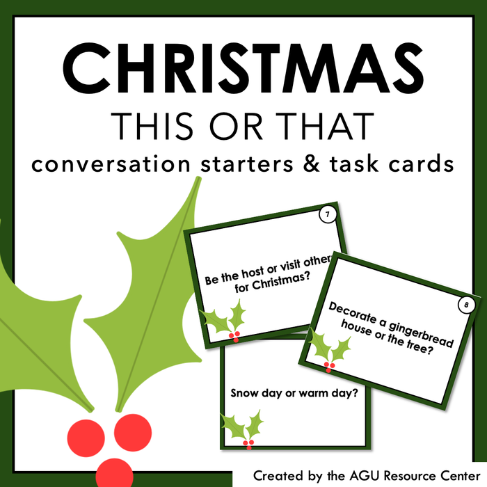 Christmas THIS OR THAT | Icebreakers | Social Task Cards | Printable