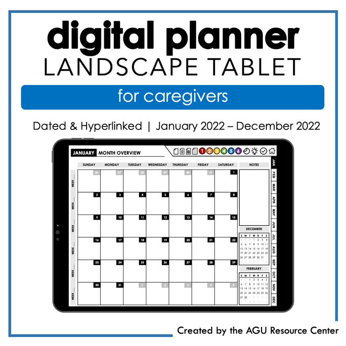 2022 Tablet Digital Caregiver Planner | Landscape
