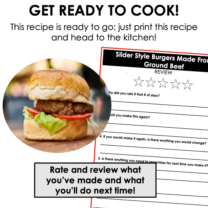 Slider Style Hamburgers Visual Recipe