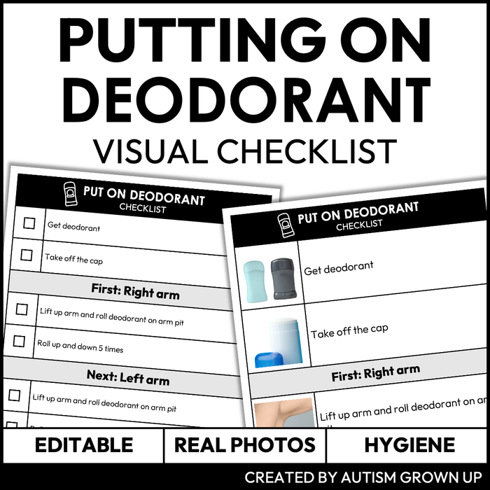 Putting on Deodorant Checklist